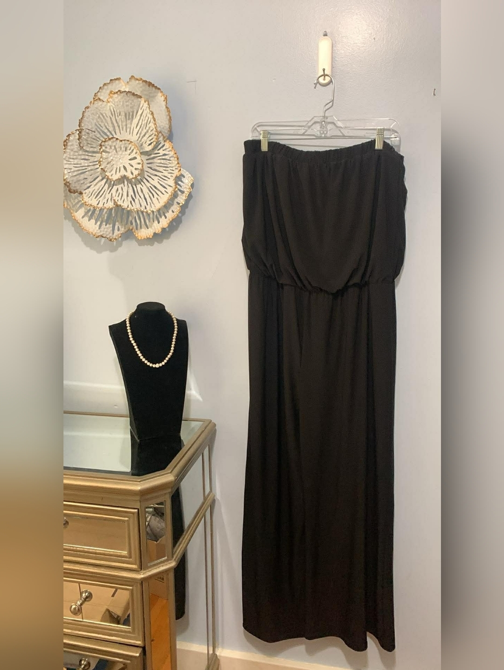 Nwt Melanie Lyne Black Strapless Jumpsuit